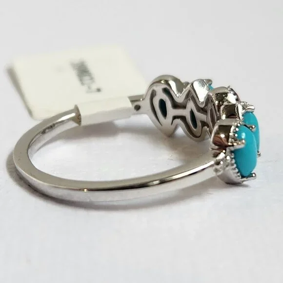 NWT 925 Sleeping Beauty Turquoise & Garnet Ring Size 7 - Picture 4 of 12